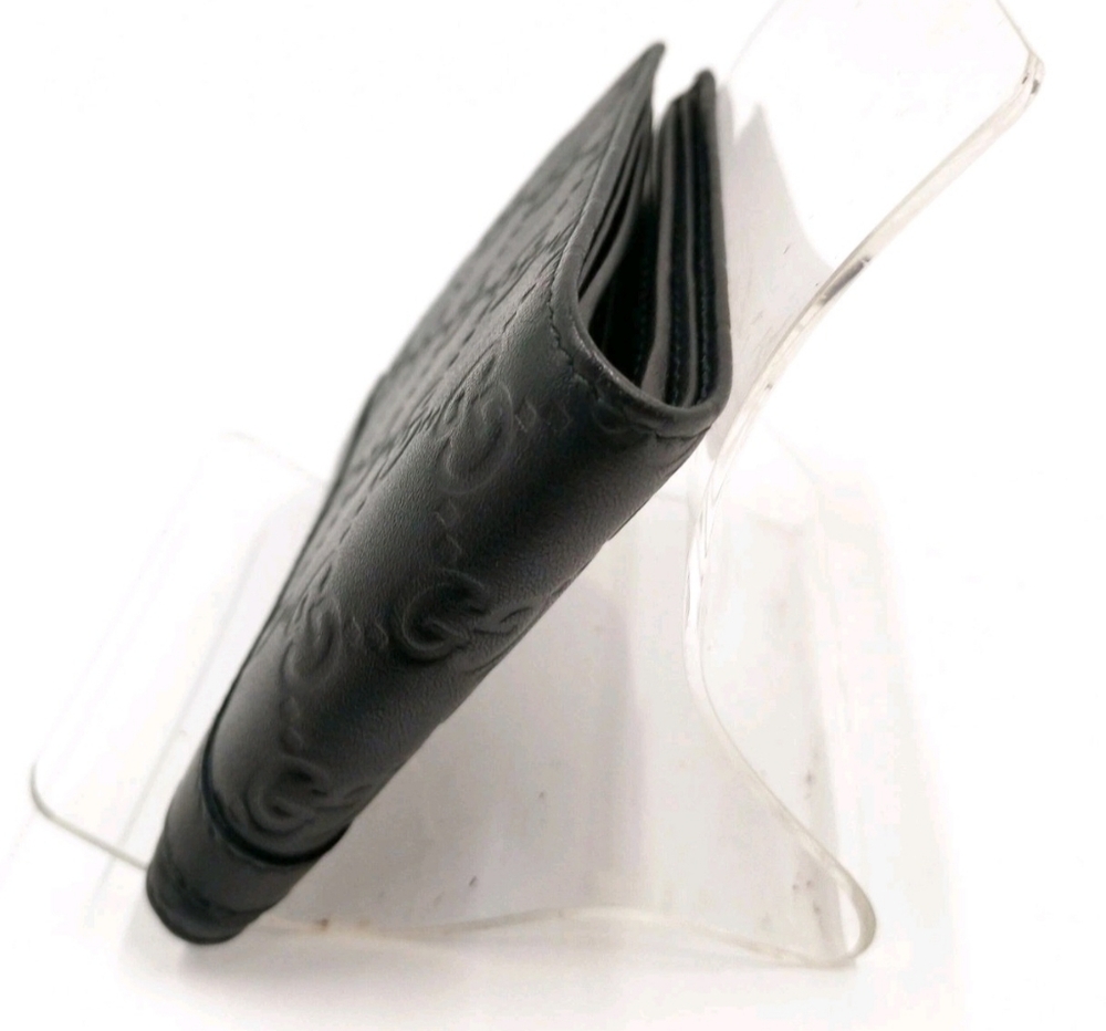 Gucci Guccisima Purse (Coin Pocket) Wallet Black Leather with Silver Accent - Picture 3 of 7